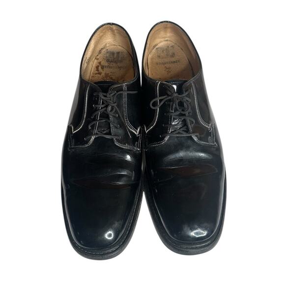 Vtg Weinbrenner Faux Black Patent Mens Lace Up Dress Shoes USA Derby Size 12 D main image 8